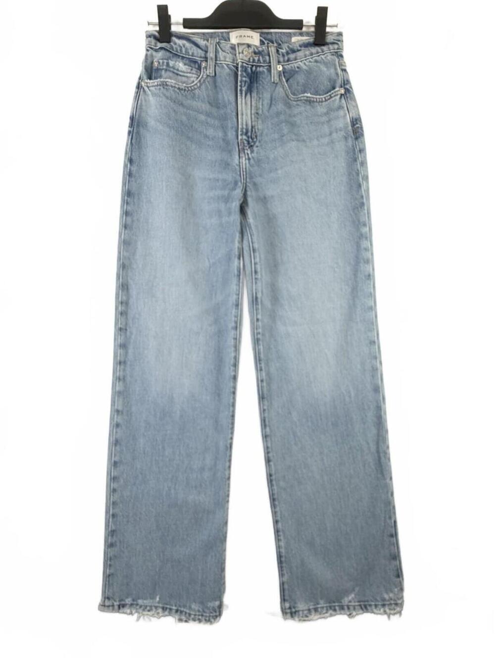 FRAME Le Jane Ultra High Rise Wide Leg Jeans Medium Blue Wash- Size 25